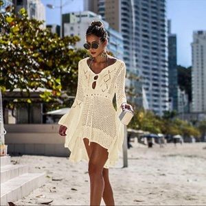 TAN Crocheted Coverup ~ NIP